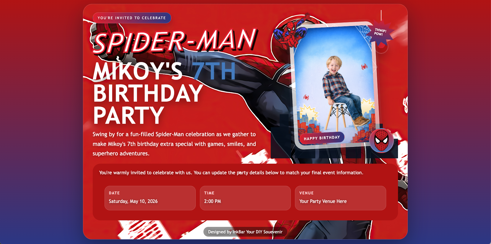 Sample digital invitation preview