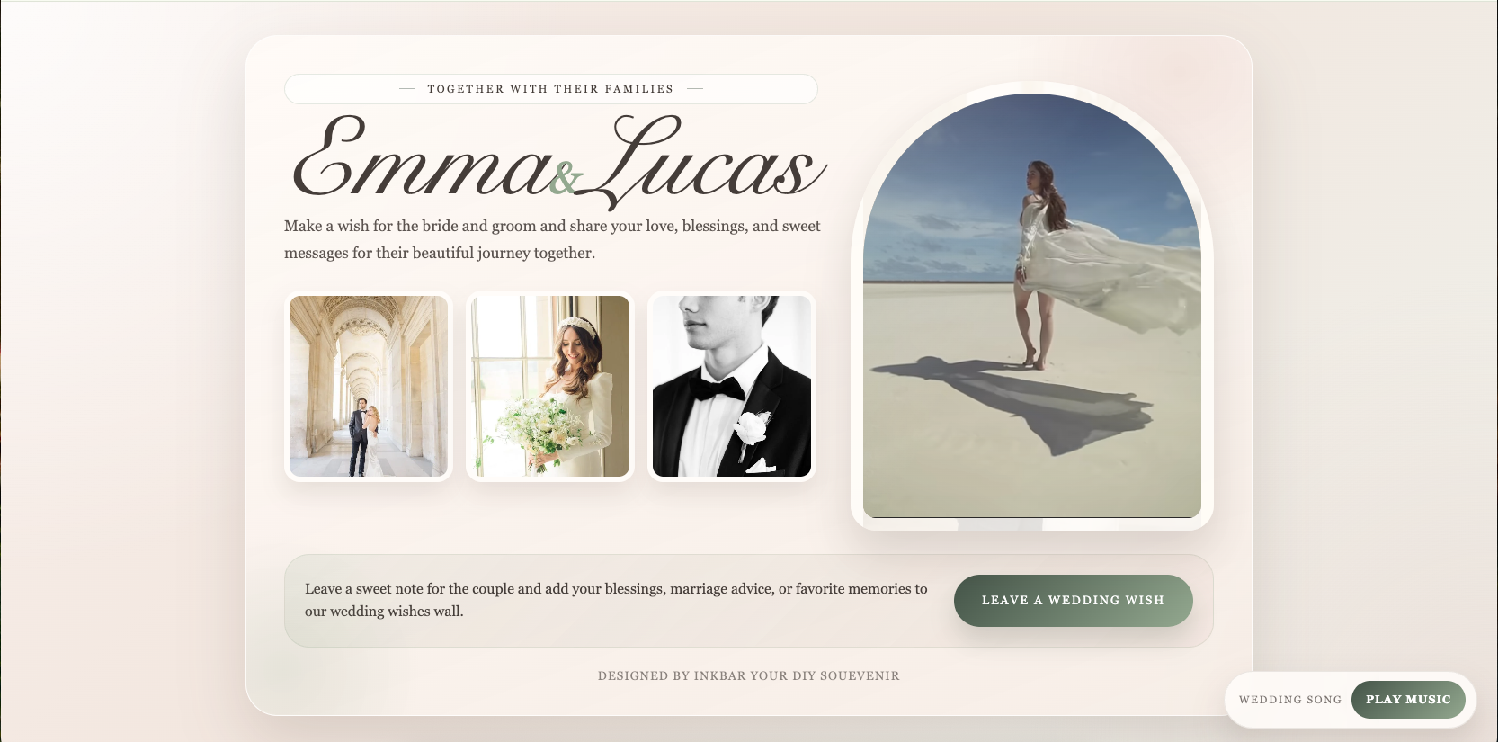 Wedding digital wish booth sample